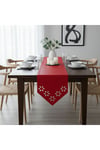 1 Adet Deri Runner-40x140 cm-Çiçek Desenli Runner