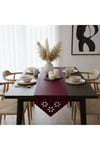 1 Adet Deri Runner-40x140 cm-Çiçek Desenli Runner