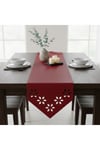 1 Adet Deri Runner-40x140 cm-Çiçek Desenli Runner