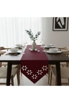 1 Adet Deri Runner-40x140 cm-Çiçek Desenli Runner