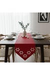 1 Adet Deri Runner-40x140 cm-Çiçek Desenli Runner