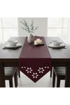 1 Adet Deri Runner-40x140 cm-Çiçek Desenli Runner