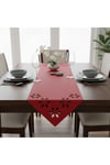 1 Adet Deri Runner-40x140 cm-Çiçek Desenli Runner
