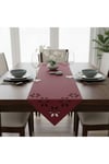 1 Adet Deri Runner-40x140 cm-Çiçek Desenli Runner