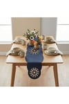 1 Adet Deri Runner-40x140 cm-Yıldız Desenli Runner