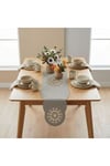 1 Adet Deri Runner-40x140 cm-Yıldız Desenli Runner