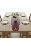 1 Adet Deri Runner-40x140 cm-Yıldız Desenli Runner