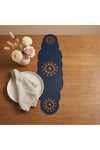 1 Adet Deri Runner-40x140 cm-Yıldız Desenli Runner