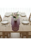 1 Adet Deri Runner-40x140 cm-Yıldız Desenli Runner