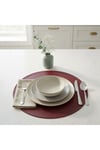 2 Adet Bordo Deri Amerikan Servis Supla Yuvarlak 33x33-Kolay Silinebilir Supla