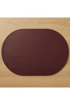 2 Adet Bordo Deri Amerikan Servis Tam Oval 33x44 cm