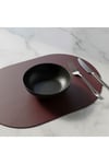 2 Adet Bordo Deri Amerikan Servis Tam Oval 33x44 cm
