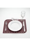 2 Adet Deri Amerikan Servis-33x44 cm Amerikan Servis-Delikli Supla