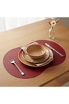 2 Adet Deri Amerikan Servis- Simetrik Oval Supla