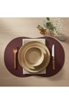 2 Adet Deri Amerikan Servis- Simetrik Oval Supla