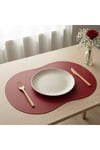 2 Adet Deri Amerikan Servis- Simetrik Oval Supla