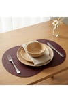 2 Adet Deri Amerikan Servis- Simetrik Oval Supla