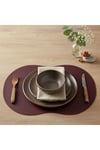 2 Adet Deri Amerikan Servis- Simetrik Oval Supla