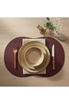2 Adet Deri Amerikan Servis- Simetrik Oval Supla