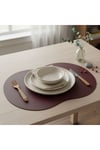 2 Adet Deri Amerikan Servis- Simetrik Oval Supla