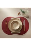 2 Adet Deri Amerikan Servis- Simetrik Oval Supla