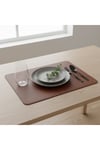 2 Adet Deri Kahverengi Çift Taraflı Kenar Dikişli Amerikan Servis 33x44 cm-Kolay Silinebilir Supla