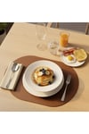2 Adet Deri Kahverengi Tam Oval Amerikan Servis Supla 33x44 cm-Kolay Silinebilir Supla