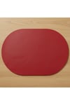 2 Adet Deri Kırmızı Tam Oval Amerikan Servis Supla 33x44 cm-Kolay Silinebilir Supla