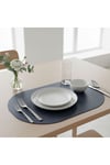 2 Adet Deri Lacivert Amerikan Servis Supla Oval 33x44-Kolay Silinir Supla