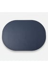 2 Adet Deri Lacivert Amerikan Servis Supla Oval 33x44-Kolay Silinir Supla