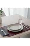 2 Adet Deri Mürdüm Çift Taraflı Kenar Dikişli Amerikan Servis 33x44 cm-Kolay Silinebilir Supla