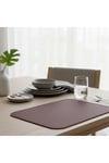 2 Adet Deri Mürdüm Çift Taraflı Kenar Dikişli Amerikan Servis 33x44 cm-Kolay Silinebilir Supla