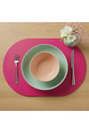 2 Adet Deri Tam Oval Amerikan Servis Supla 33x44 cm-Kolay Silinebilir Supla