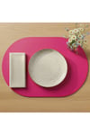 2 Adet Deri Tam Oval Amerikan Servis Supla 33x44 cm-Kolay Silinebilir Supla
