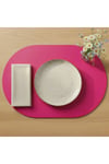 2 Adet Deri Tam Oval Amerikan Servis Supla 33x44 cm-Kolay Silinebilir Supla