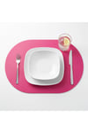 2 Adet Deri Tam Oval Amerikan Servis Supla 33x44 cm-Kolay Silinebilir Supla