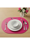 2 Adet Deri Tam Oval Amerikan Servis Supla 33x44 cm-Kolay Silinebilir Supla