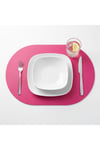 2 Adet Deri Tam Oval Amerikan Servis Supla 33x44 cm-Kolay Silinebilir Supla