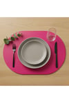 2 Adet Deri Tam Oval Amerikan Servis Supla 33x44 cm-Kolay Silinebilir Supla