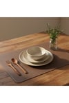 2 Adet Deri Vizon Çift Taraflı Kenar Dikişli Amerikan Servis 33x44 cm-Kolay Silinebilir Supla