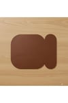 2 Adet Kahverengi Deri Amerikan Servis 33x44 cm-Kolay Silinir Supla-Kendinden Kaşıklıklı Supla
