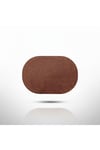 2 Adet Kalın Deri Kahverengi Tam Oval Amerikan Servis Supla 33x44 cm-Kolay Silinir Supla