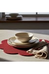 2 Adet Keçe Amerikan Servis-Kolay Silinebilir Supla-33x33 cm-Sekizgen Çiçek Desenli