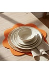 2 Adet Keçe Amerikan Servis-Kolay Silinebilir Supla-33x33 cm-Sekizgen Çiçek Desenli