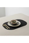 2 Adet Keçe Siyah Tam Oval Amerikan Servis Supla 33x44 cm