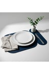 2 Adet Lacivert Deri Amerikan Servis 33x44 cm-Kolay Silinir Supla-Kendinden Kaşıklıklı
