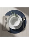 2 Adet Lacivert Deri Amerikan Servis Supla Yuvarlak 33x33-Kolay Silinebilir Supla