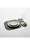 2 Adet Siyah Deri Amerikan Servis 33x44 cm-Kolay Silinir Supla-Kendinden Kaşıklıklı
