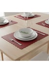 4+1 Adet Deri Runner-Deri Supla-Fırfır Desenli Runner-Amerikan Servis 40x140 cm/33x44 cm