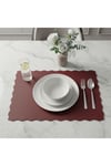 4+1 Adet Deri Runner-Deri Supla-Fırfır Desenli Runner-Amerikan Servis 40x140 cm/33x44 cm